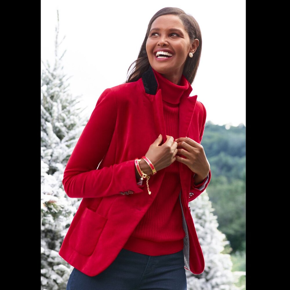 Talbots Sz. 12 Red Velvet Blazer